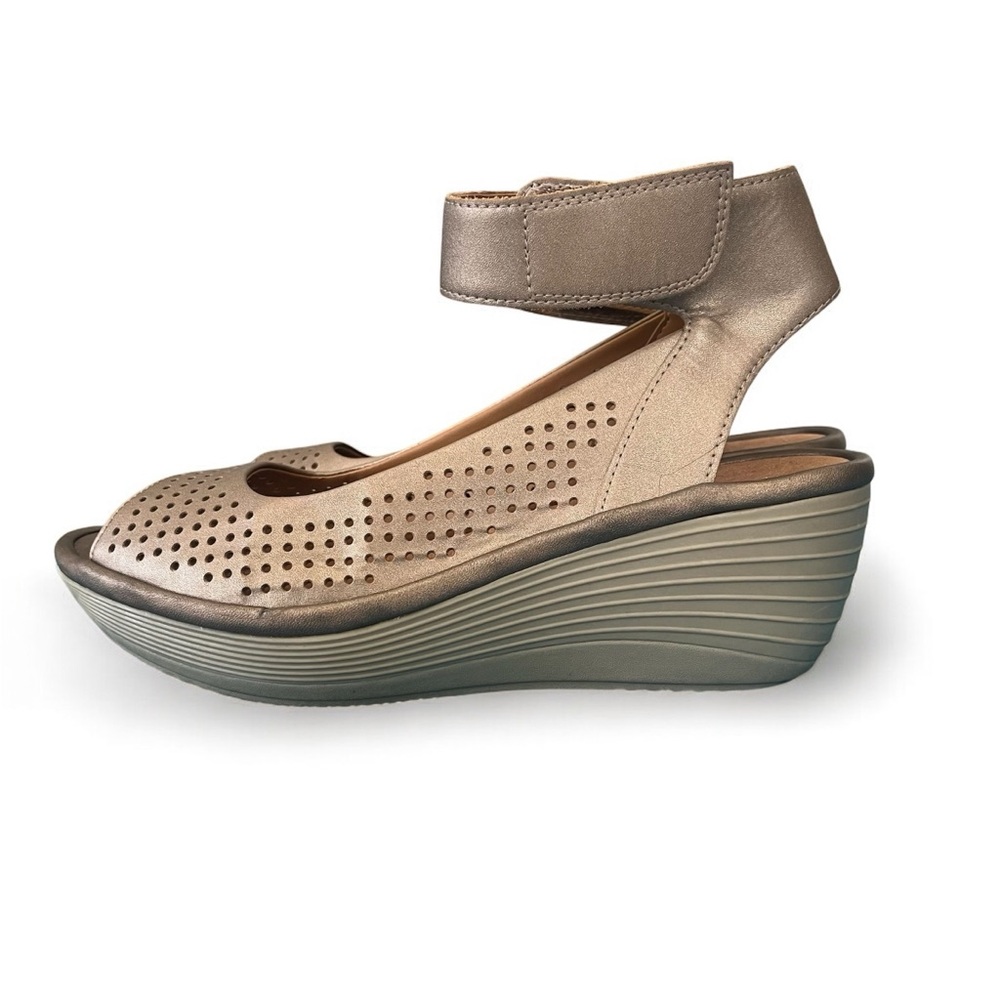 Clark’s Nubuck Wedge Sandals - Picture 4 of 8